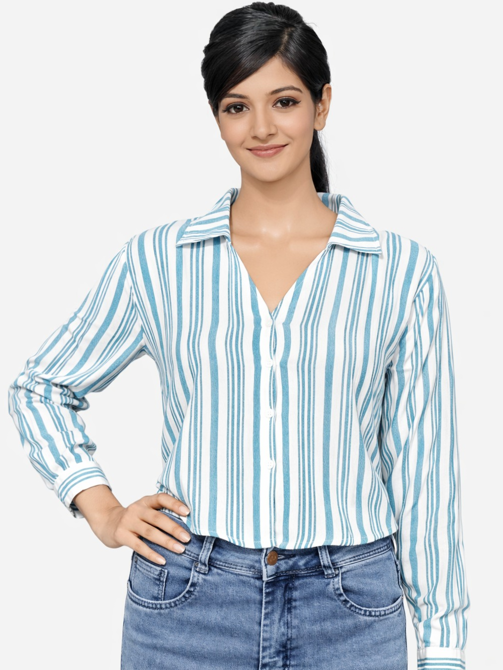 Light Sky Blue | Printed Top